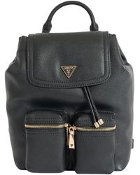 Guess - Tassen ,Zwart ,Leer Manhattan Mini Backpack - Lyst
