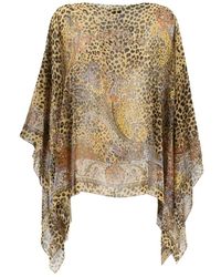 Etro - Overhemden ,Veelkleurig ,Silk Poncho Top - Lyst