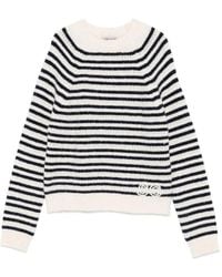 Semicouture - Gestreepte Trui Blauw Aw25 - Lyst