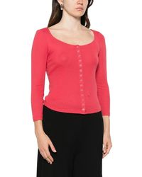 RE/DONE - Pointelle Knit Snap-Button Top - Lyst