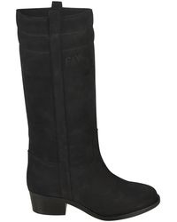Fay - Schoenen ,Zwart ,Leer Stijlvolle Hoge Laarzen - Lyst