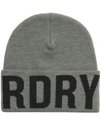 Superdry - Hellgraue Gestrickte Beanie Mütze - Lyst