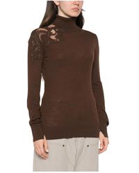 Ermanno Scervino - Truien & Vesten ,Bruin ,Wol Wol Trui Met Coltrui - Lyst