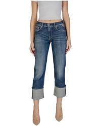 Replay - High-rise jeans mit used-effekt - Lyst