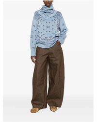 Alanui - High Neck Bandana Jacquard Sweater - Lyst