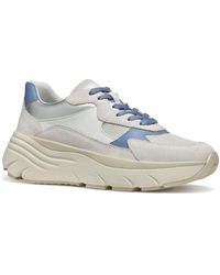 Geox - Schoenen ,Wit ,Polyester Blauwe Vrijetijdssneakers Voor Vrouwen - Lyst