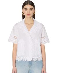 Berenice - Overhemden ,Wit ,Katoen Witte Kristallen Blouse Met Borduursel - Lyst