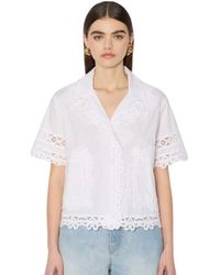Berenice - Overhemden ,Wit ,Katoen Witte Kristallen Blouse Met Borduursel - Lyst
