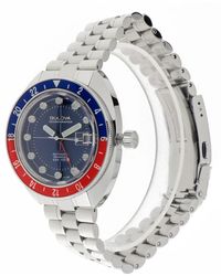 Bulova - Accessoires ,Blauw ,Oceanographer Gmt Automatisch Stalen Horloge - Lyst