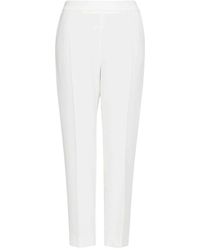 Max Mara - Broeken ,Wit ,Witte Zijden Geplooide Broek - Lyst