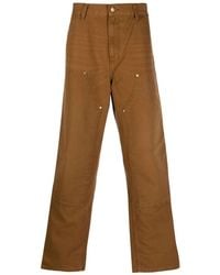 Carhartt - Jeans in cotone marrone con vita alta e gamba ampia - Lyst