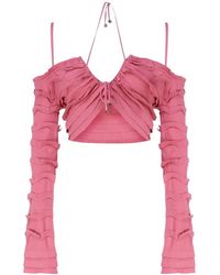 Blumarine - Rosa ruffle sweaters - Lyst