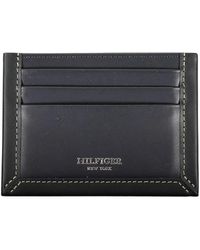 Tommy Hilfiger - Sleek Leather Card Holder With Contrast Detail - Lyst