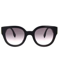 Fendi - Glamouröse runde sonnenbrille mit dunkelgrauer linse - Lyst