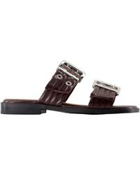 Ganni - Feminine Buckle Sandals - Lyst