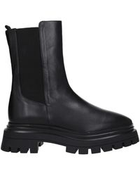 Stuart Weitzman - Schwarze Leder Stiefeletten Casual Stil - Lyst