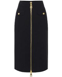 Elisabetta Franchi - Schwarzer strick-midi-rock mit taschen - Lyst