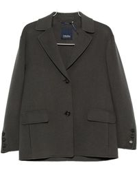 Max Mara - Jassen ,Grijs ,Wol Smmelfi Enkele Rij Knopen Blazer - Lyst