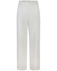 P.A.R.O.S.H. - Broeken ,Wit ,Polyester Witte Palazzo Broek Met Elastische Taille - Lyst