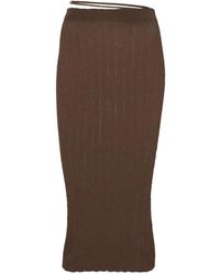 Jacquemus - Bruine Gebreide Rok Met Elastische Tailleband - Lyst