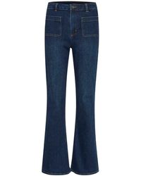 Kaffe - Jeans ,Blauw ,Denim Flared Jeans Donkerblauw Denim - Lyst