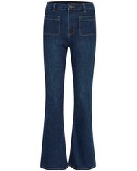 Kaffe - Jeans ,Blauw ,Denim Flared Jeans Donkerblauw Denim - Lyst