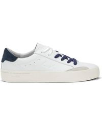 Sun 68 - Street leder sneakers in weiß/marineblau - Lyst