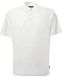 Zanone - Tops ,Wit ,Katoen Polo Shirt Met Korte Mouwen - Lyst