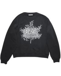 Acne Studios - Fluoreszierender schwarzer logo-pullover - Lyst