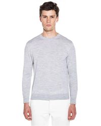Eleventy - Truien & Vesten ,Grijs ,Wol Fijne Merino Wol Long Sleeve Trui - Lyst