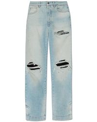 Amiri - Rechte Jeans Met Scheuren - Lyst