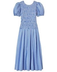 Ganni - Organic Cotton Midi Dress - Lyst