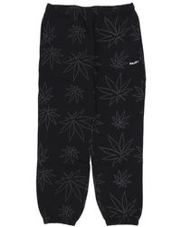 Huf - Broeken ,Zwart ,Katoen Zwarte Fleece Trainingsbroek - Lyst