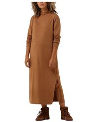 Penn&Ink N.Y - Midi kleid kamelfarbe stilvoll - Lyst
