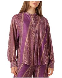 Amaya Amsterdam - Overhemden ,Paars ,Paarse Kate Blouse - Lyst