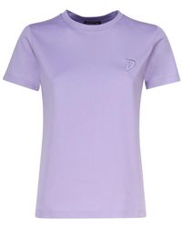 Dondup - Violetto baumwoll t-shirt mit logo - Lyst