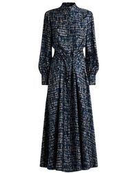Kiton - Kleedjes ,Veelkleurig ,Zijden Jurk Met Abstract Schilderachtig Motief - Lyst