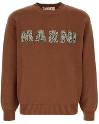 Marni - Truien & Vesten ,Bruin ,Round-Neck Truien - Lyst