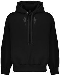 Neil Barrett - Hoodies & Sweatvesten ,Zwart ,Katoen Hooded Sweatshirt - Lyst