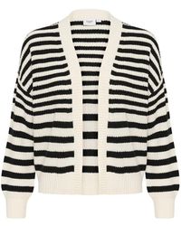 Saint Tropez - Gestreifter offener cardigan schwarz - Lyst