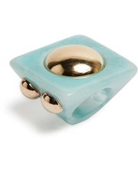 La DoubleJ - Accessoires ,Blauw ,Polyester Hathor Vierkante Ring - Lyst