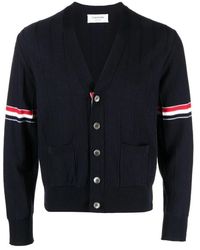 Thom Browne - Truien & Vesten ,Blauw ,Wol Rwb Wollen Vest - Lyst