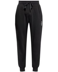 Dolce & Gabbana - Broeken ,Zwart ,Katoen Trainingsbroeken Met Applicatie - Lyst
