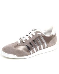 DSquared² - Grau/Silber Wildleder/Satin Laufschuh - Lyst