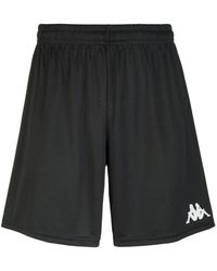 Kappa - Korte Broeken ,Zwart ,Polyester Sportshorts Zwart Interlock Stof - Lyst