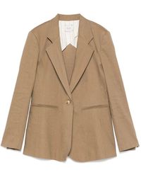 Alysi - Braune knopfjacke mit revers - Lyst