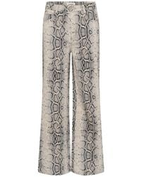 Soaked In Luxury - Graue Schlangenmuster Weite Hose - Lyst