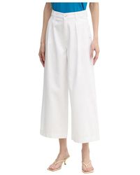 Joop! - Jeans ,Wit ,Katoen Enrica Cropped Wide Leg Jeans - Lyst