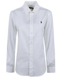 Ralph Lauren - Overhemden ,Wit ,Katoen Knopen Voor Shirt - Lyst
