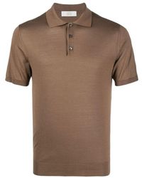 Mauro Ottaviani - Seidenes polo-shirt in gerstenbraun - Lyst